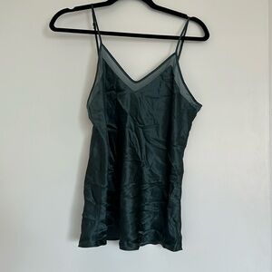 GINIA 100% Silk Camisole AU 14 - Luxurious Forest Green